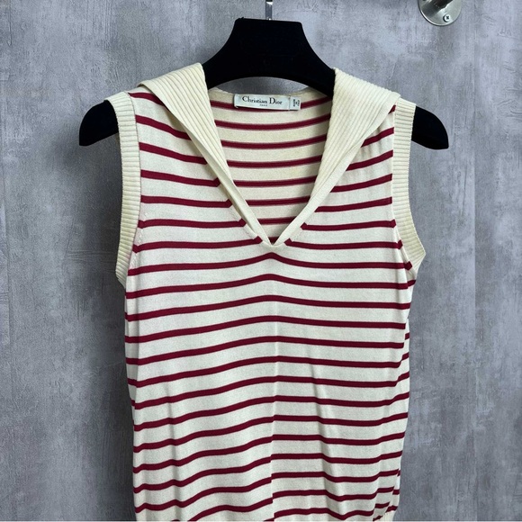 Authentic Dior Red and White Striped Tank Top - Picture 2 of 6